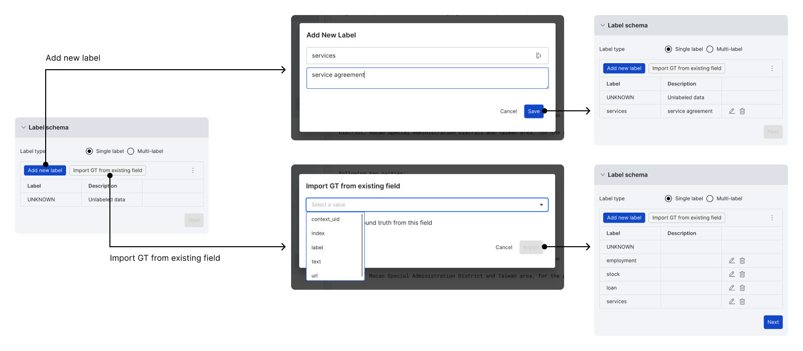 App creation: Add label