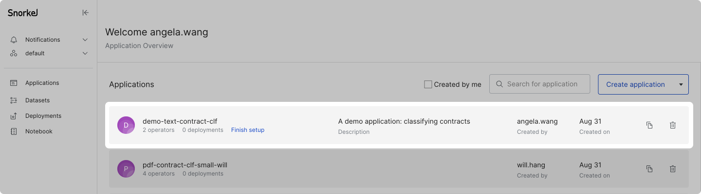 App creation: Finish setup