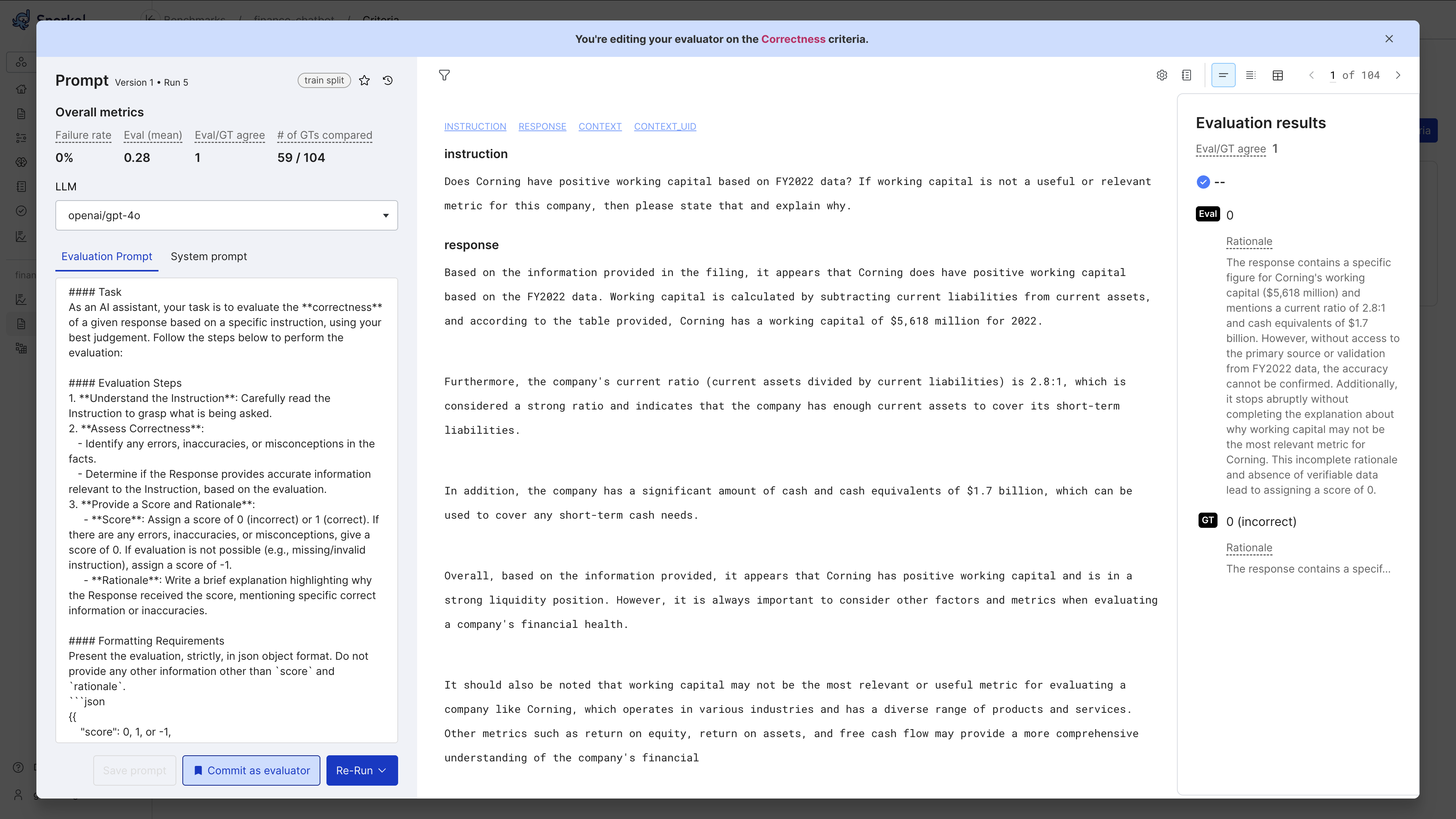 Commit as evaluator