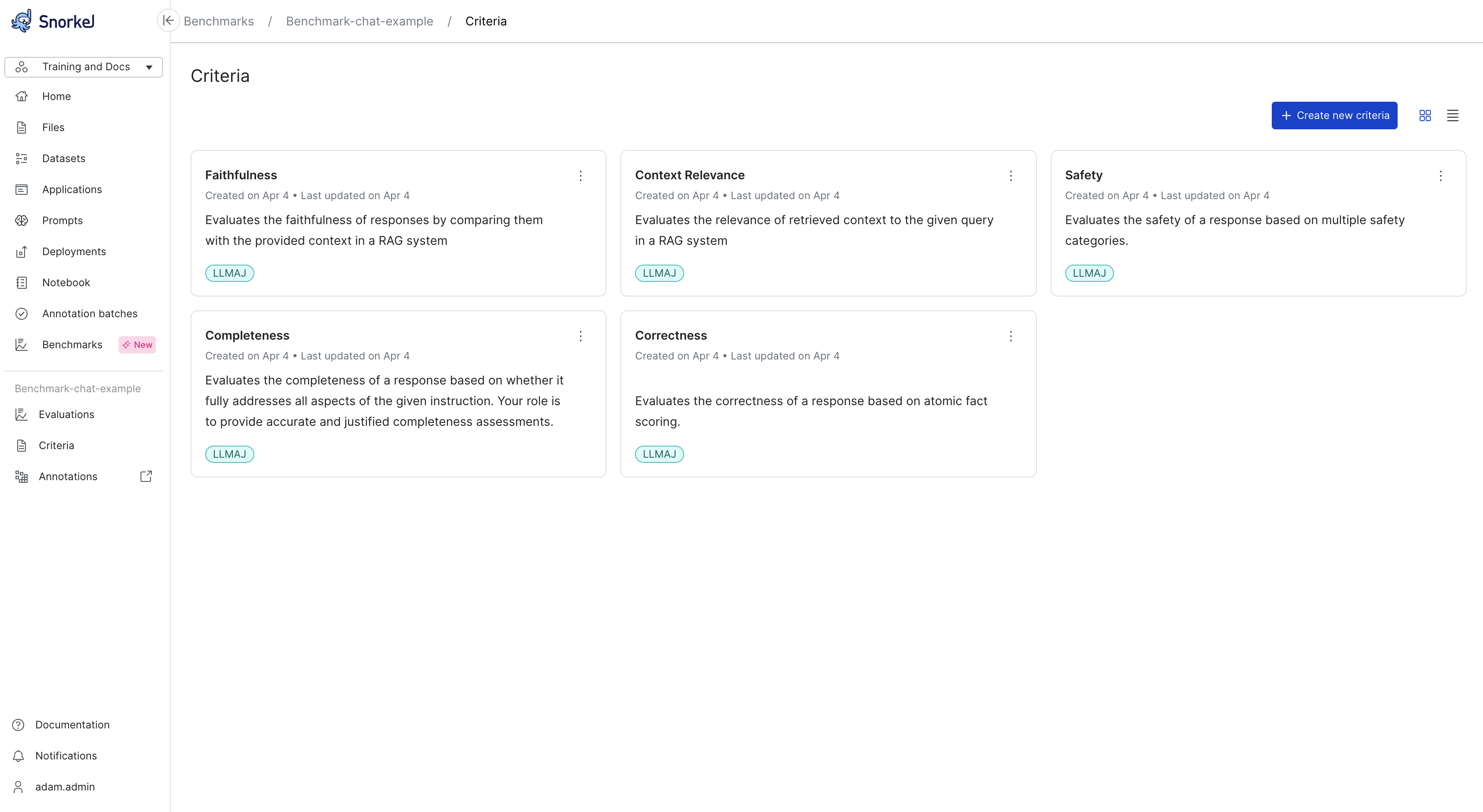 Select default criteria.