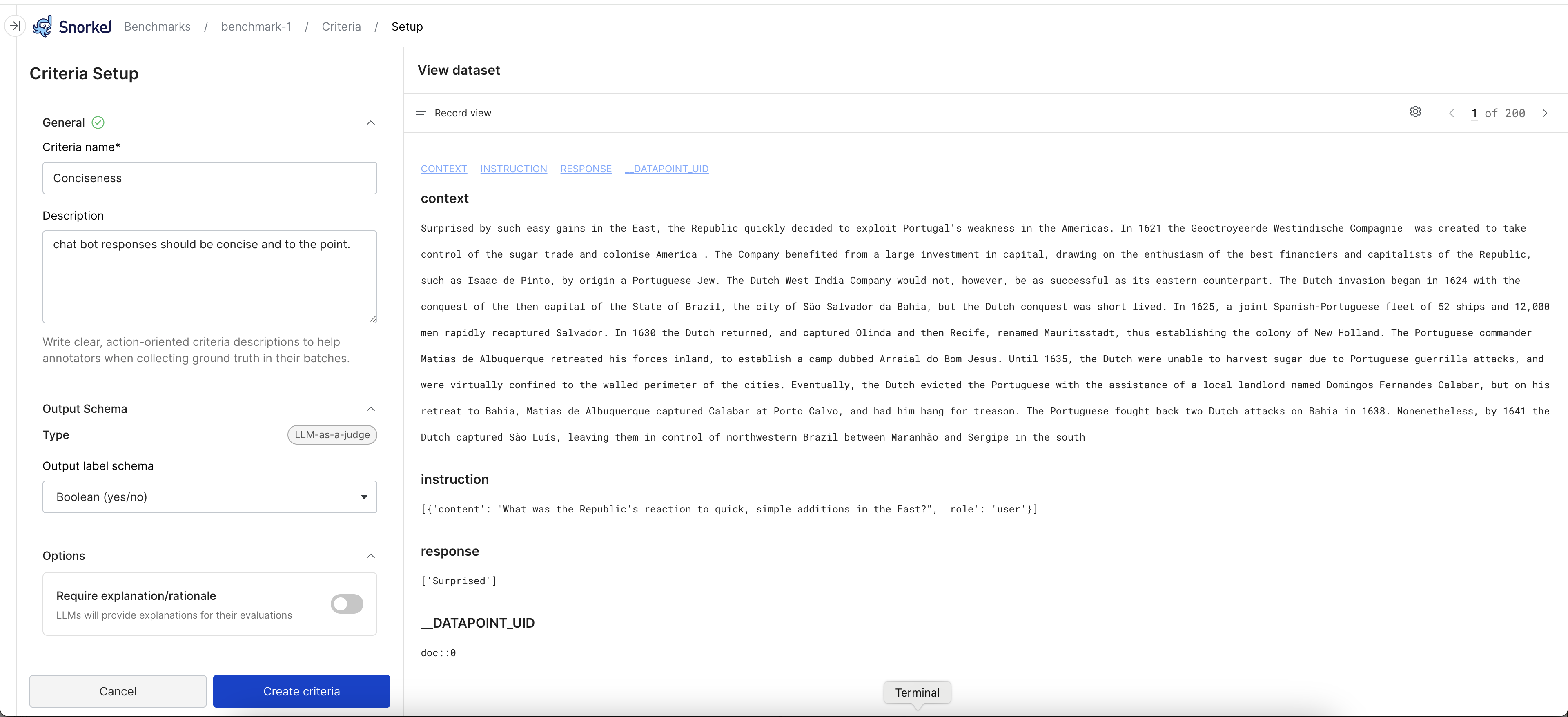 Create custom criteria.