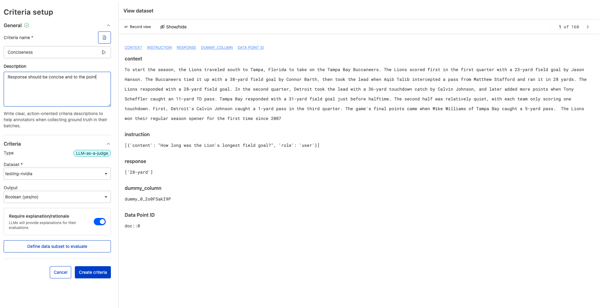 Create custom criteria.
