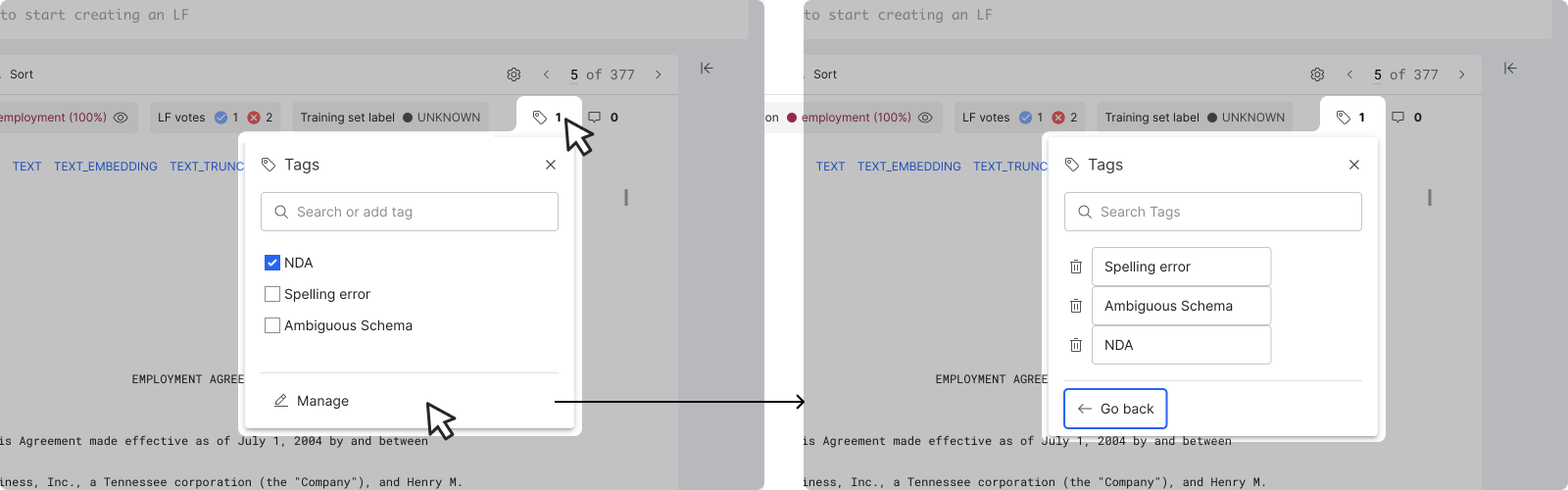 Data view tag