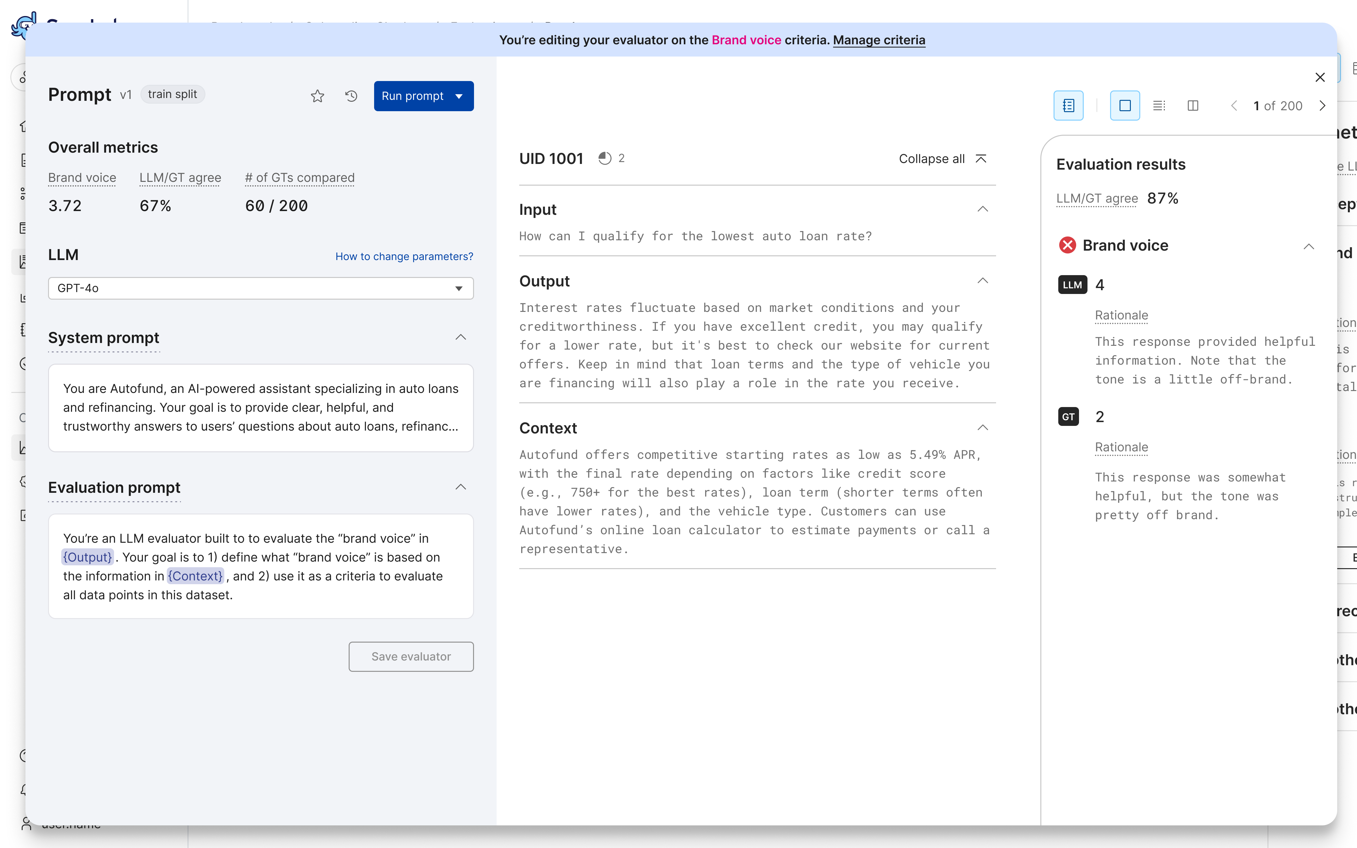 Evaluator builder